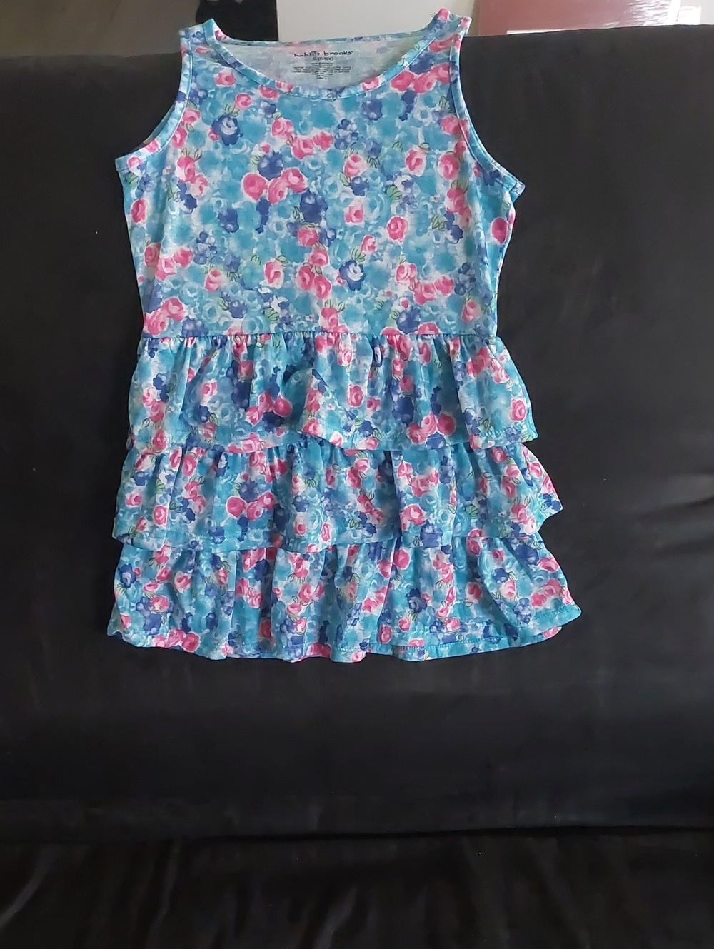Bobbie Brooks Blue Floral Ruffle Tank